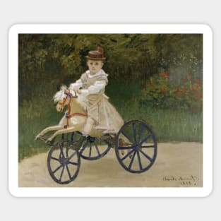 Jean Monet on His Hobby Horse by Claude Monet Sticker